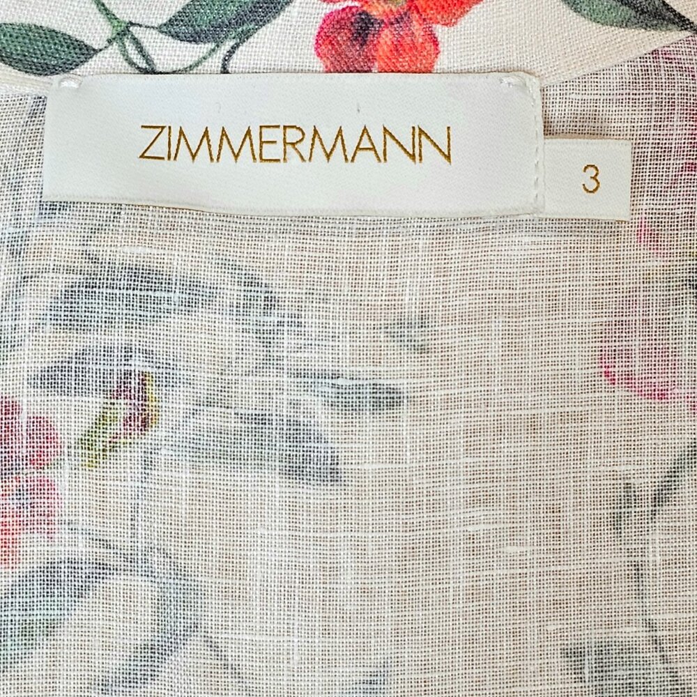 Zimmermann ElkaVine Linen Floral Wrap Dress Size 3 (US 10) - Picture 13 of 14